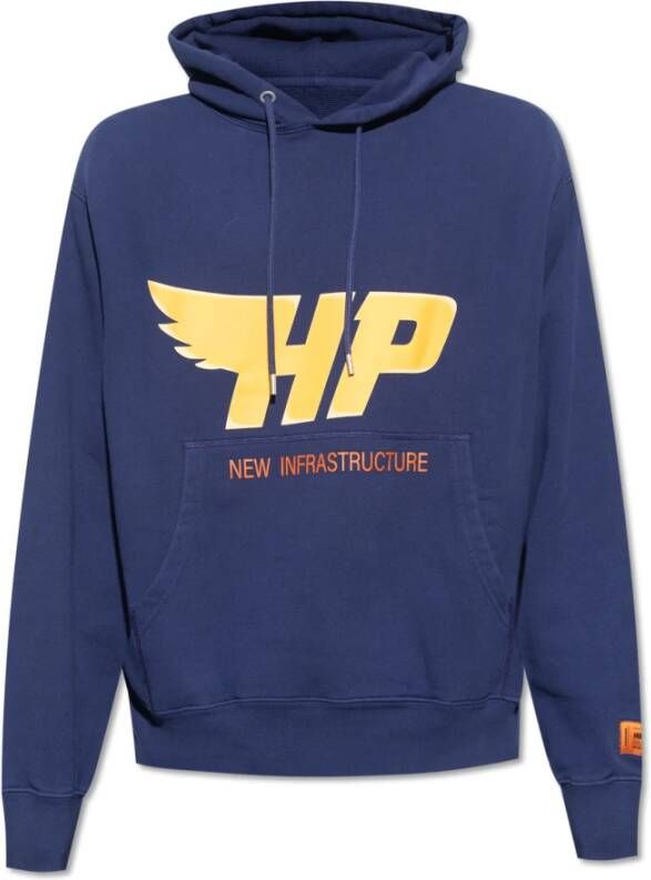 Heron Preston Logo hoodie Blauw Heren