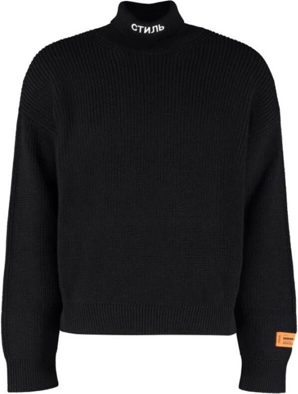 Heron Preston Klassieke Wol Turtleneck Sweater Black Heren