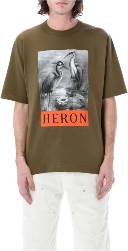 Heron Preston Men s kleding t-shirts Polos Olive Ss23 Groen Heren