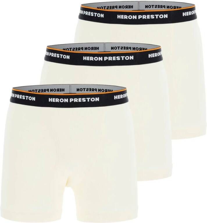Heron Preston Micro-Geribbelde Stretchkatoenen Trunks Tri-Pack White Heren