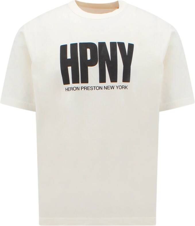 Heron Preston Organisch Katoenen Crew-Neck T-Shirt met Frontprint Wit Heren