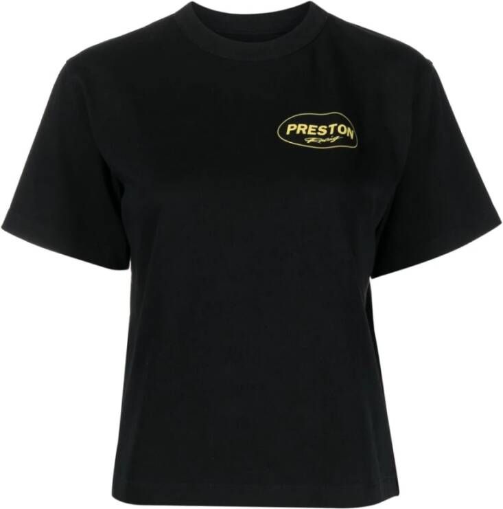 Heron Preston Racing Logo-Print T-shirt Zwart Dames
