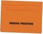 Heron Preston Stijlvolle Leren Kaarthouder Portemonnee Oranje Unisex - Thumbnail 1