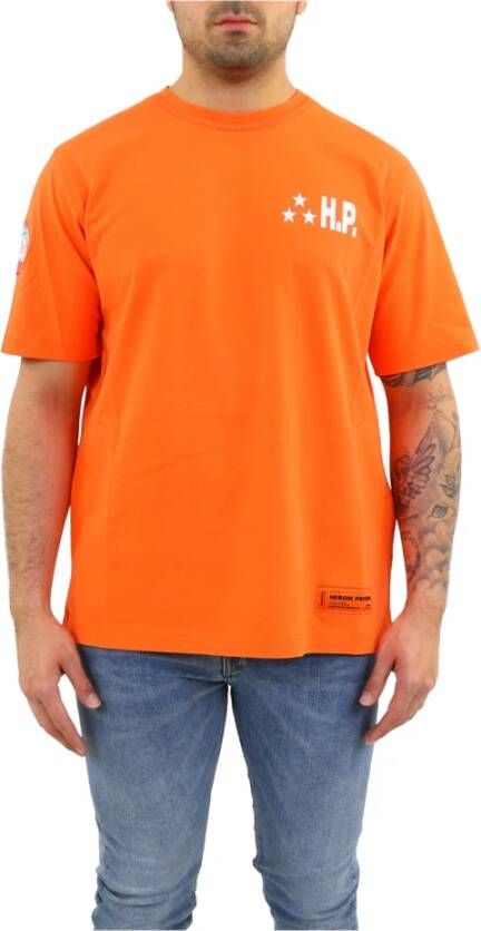 Heron Preston Stijlvolle Oranje T-shirt voor Heren Oranje Heren