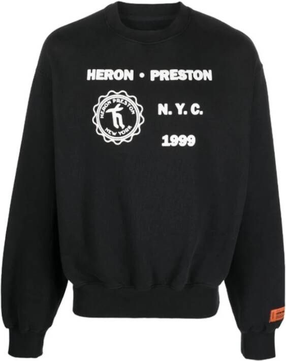 Heron Preston Zwart Crewneck Sweatshirt met Logo Print Black Heren