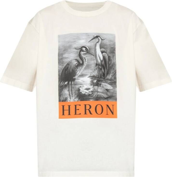 Heron Preston T-shirt met logo Beige Heren