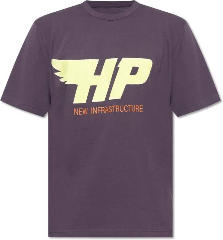 Heron Preston T-shirt met logo Purple Heren