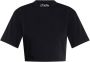 Heron Preston Logo Crop T-Shirt Zwart Wit Katoen Black Dames - Thumbnail 1
