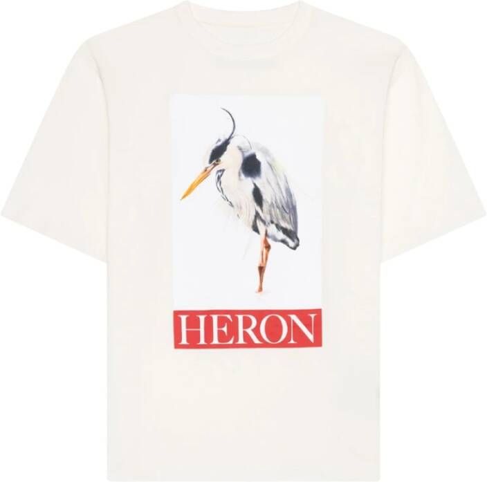 Heron Preston Heron Vogel Geschilderd SS TEE Ivory RED Beige Heren