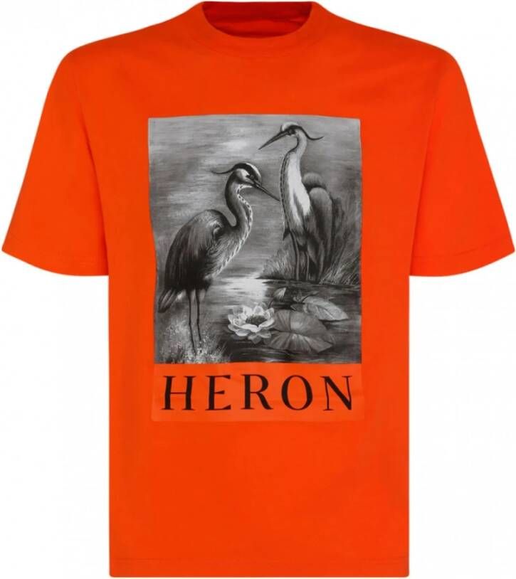 Heron Preston Oranje Grafische Print Crew Neck T-shirt Oranje Heren