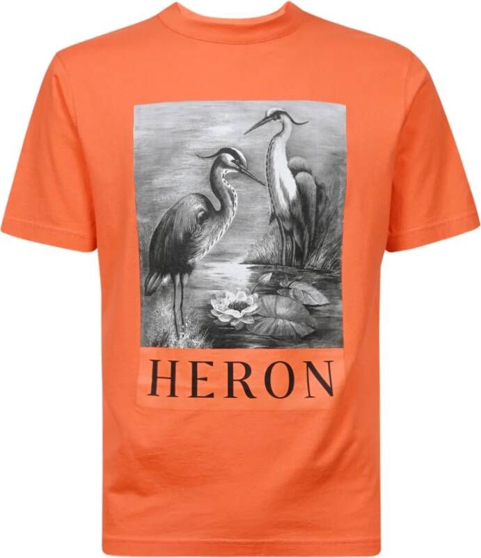 Heron Preston Grafisch Katoenen T-shirt in Oranje Orange Heren
