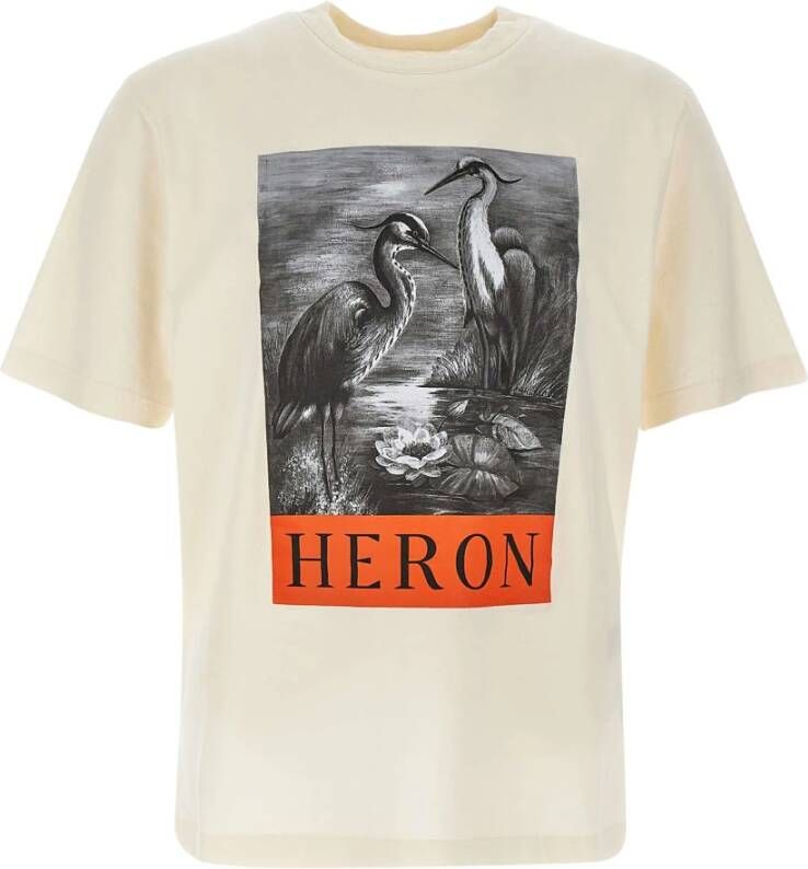 Heron Preston Heron Logo Print Relaxte T-shirt White Heren