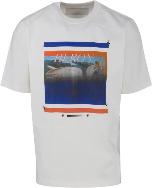 Heron Preston Organisch Katoenen Logo Print T-shirt voor Heren Wit Heren