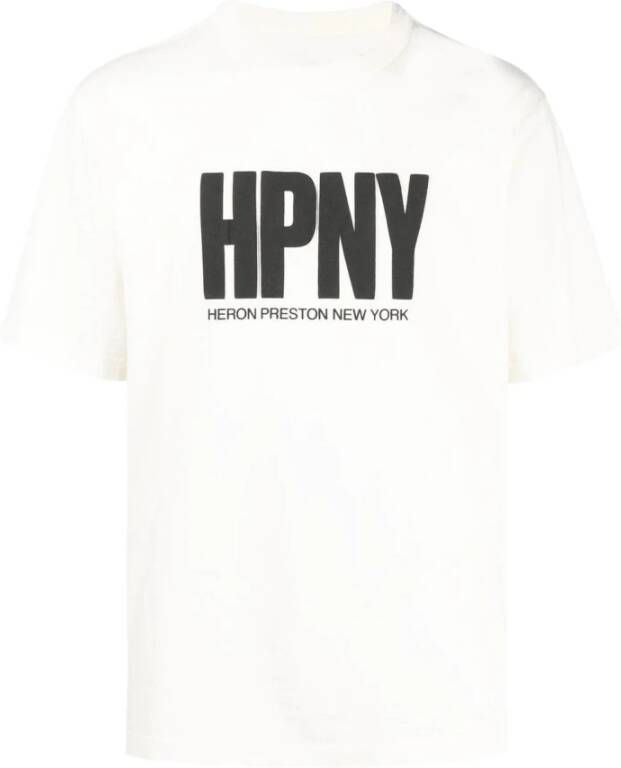 Heron Preston Logo-print Katoenen T-shirt voor Casual Gelegenheden Wit Heren
