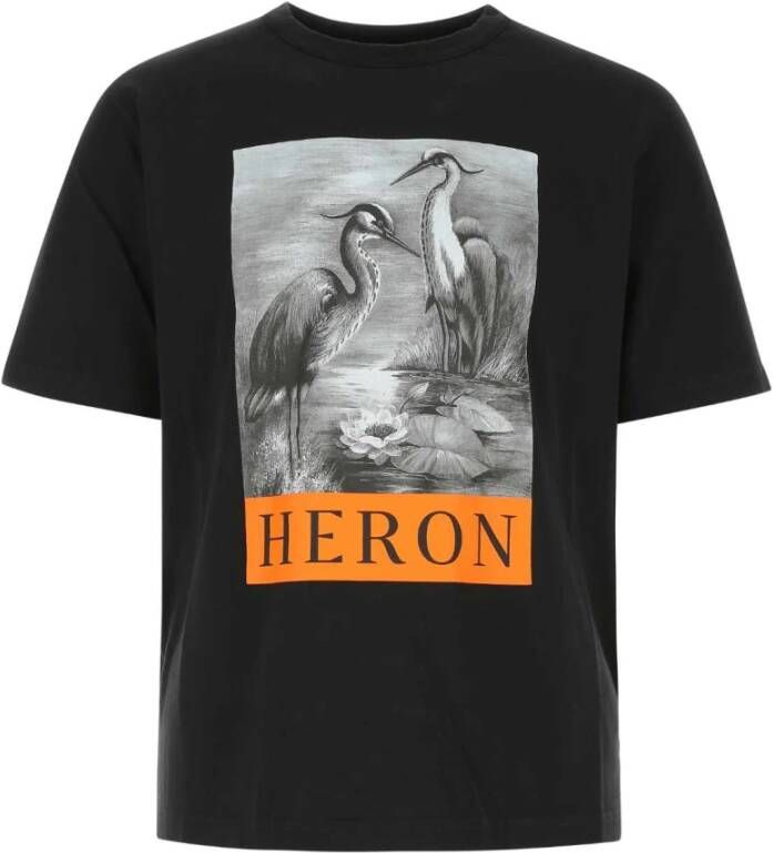 Heron Preston Zwarte katoenen T-shirt met grafische print Zwart Heren