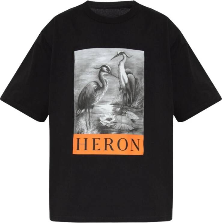 Heron Preston Zwart Grafisch Print Katoenen T-Shirt Zwart Heren