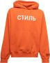 Heron Preston Ctnmb Logo Hoodie Orange White Sweatshirt Orange Heren - Thumbnail 1