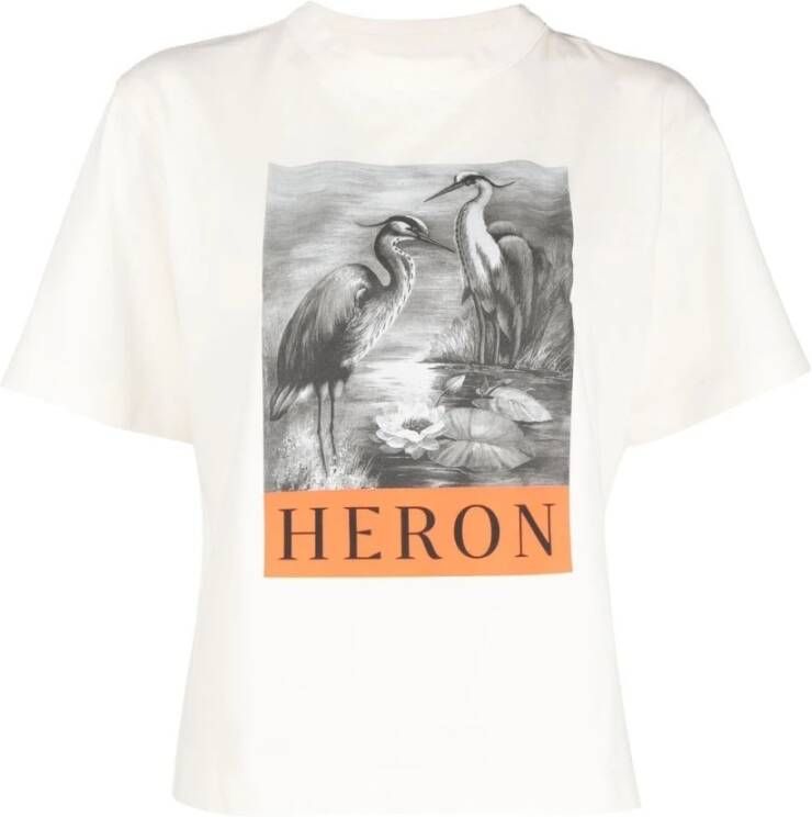 Heron Preston Wit Vogel Logo-Print T-Shirt White Dames