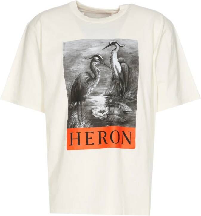 Heron Preston Witte Crewneck Logo T-shirt voor Heren Wit Heren