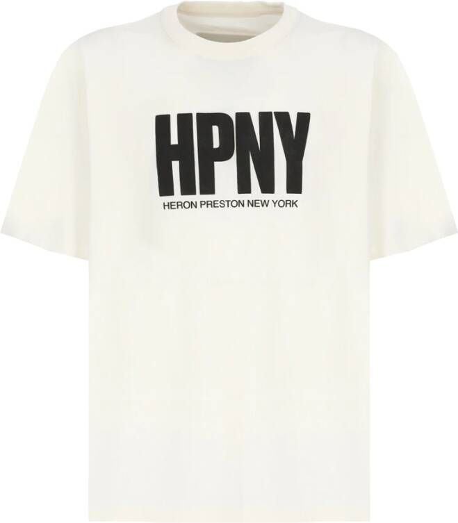 Heron Preston Witte Katoenen T-shirt met Hpny Print Wit Heren