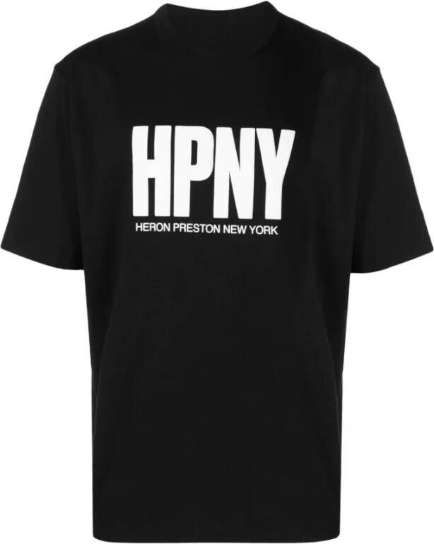Heron Preston XL Zwart Katoenen T-Shirt voor Heren Zwart Heren