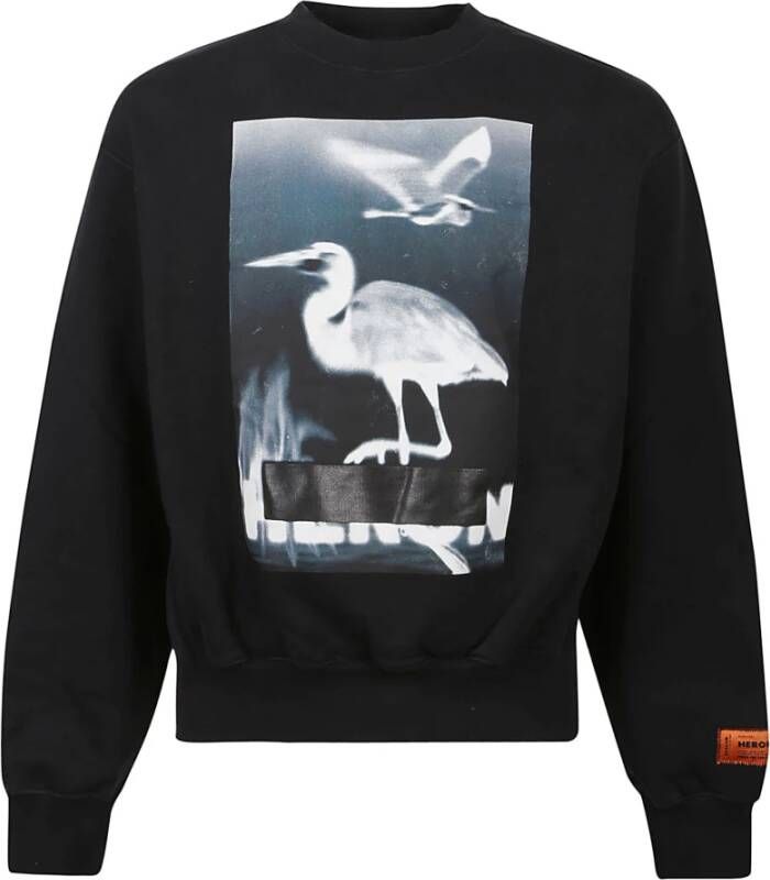 Heron Preston Zwart en Wit Gecensureerd Rondehals Sweatshirt Black Heren