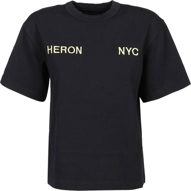 Heron Preston Zwart Lichtblauw HP T-shirt Zwart Dames
