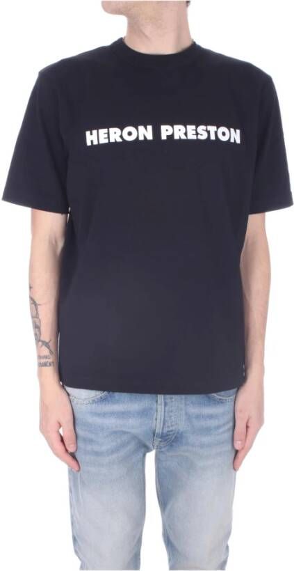 Heron Preston Zwart Logo Print Heren T-shirt Zwart Heren