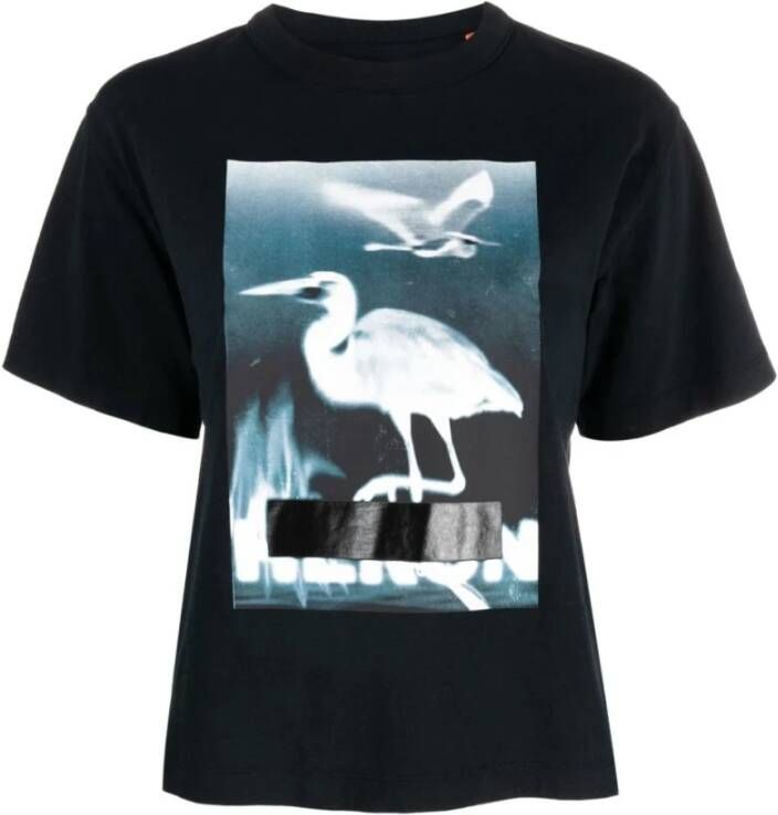 Heron Preston Zwart Logo T-Shirt Zwart Dames