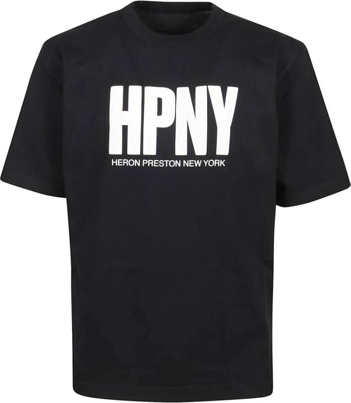 Heron Preston Zwart Wit Hpny Regular T-Shirt Zwart Heren