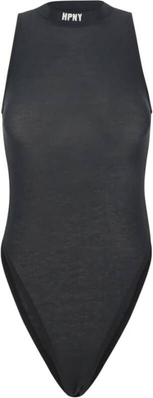 Heron Preston Zwarte mouwloze bodysuit met borduursel Black Dames