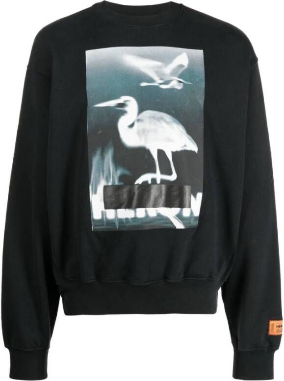 Heron Preston Zwarte Censuur-Print Sweater Upgrade Zwart Heren