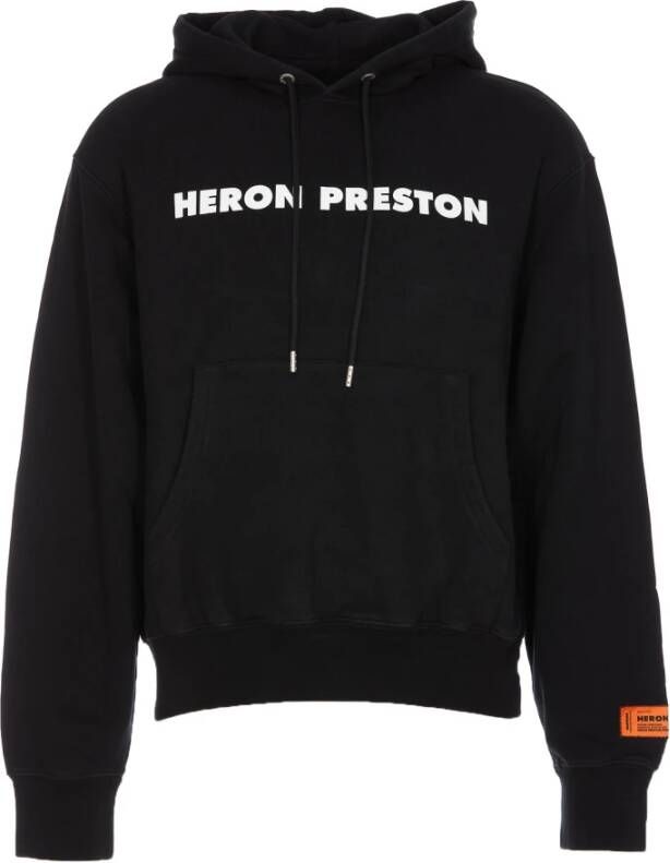 Heron Preston Zwarte hoodie met frontaal printlogo Zwart Heren