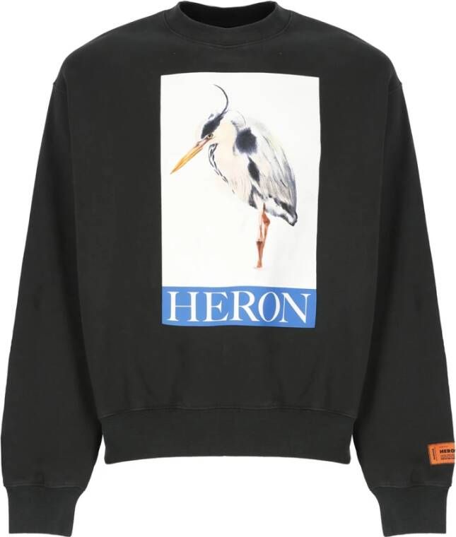 Heron Preston Zwarte Katoenen Sweatshirt met Vogelprint Black Heren