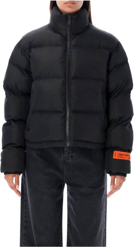 Heron Preston Zwarte Nylon Puffer Jas Aw23 Zwart Dames