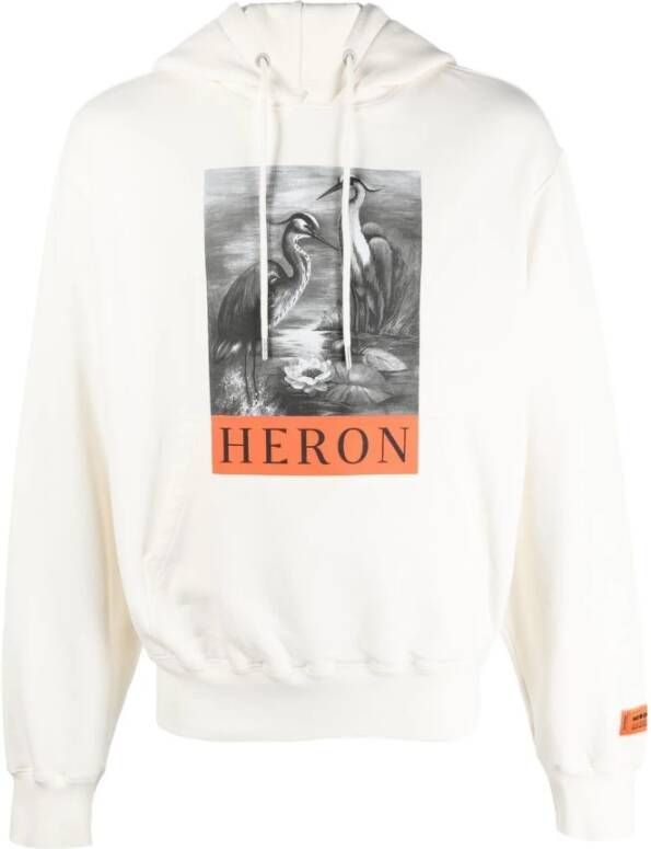 Heron Preston Zwarte Sweaters met Wit Organisch Katoenen Print Zwart Heren
