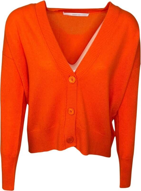 Herzen's Angelegenheit Gebreide Cardigan met Knopen Korte Snit Red Dames