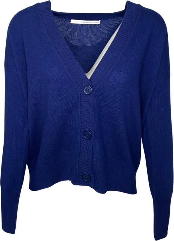 Herzen's Angelegenheit Gebreide Cardigan met Knopen Korte Snit Black Dames
