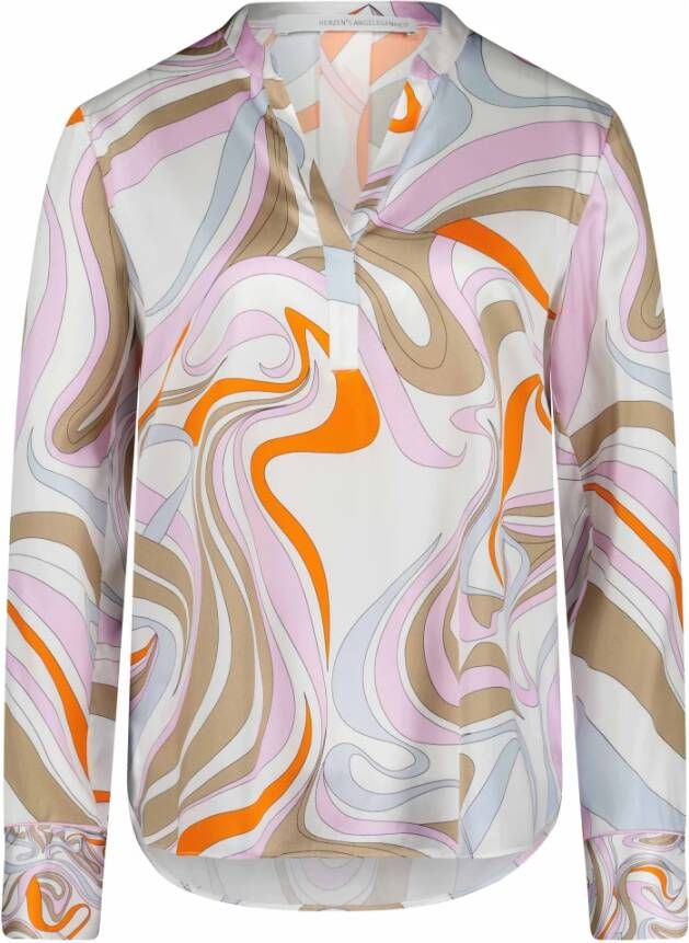 Herzen's Angelegenheit Zijden blouse met abstract patroon Multicolor Dames