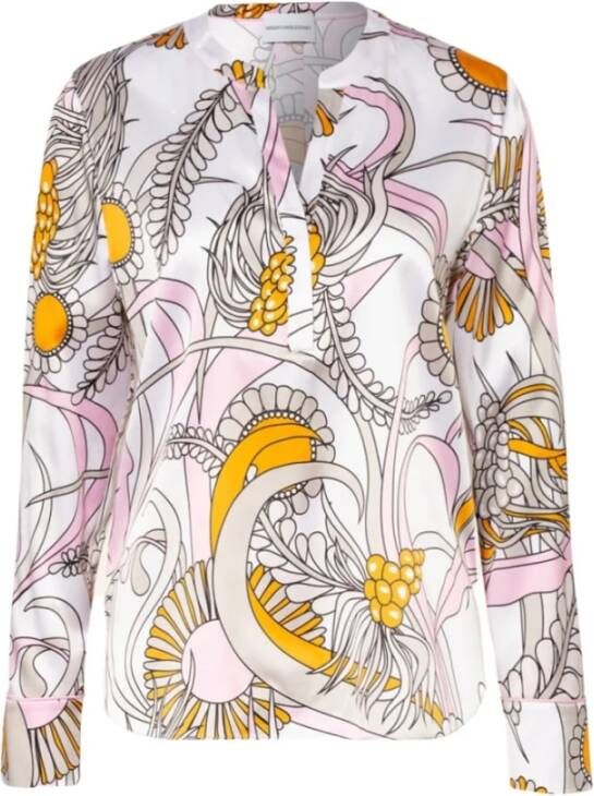 Herzensangelegenheit Blouse van zijde voor kort en achter lang
