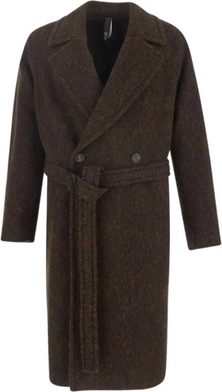 Hevo Belted Coats Brown Heren