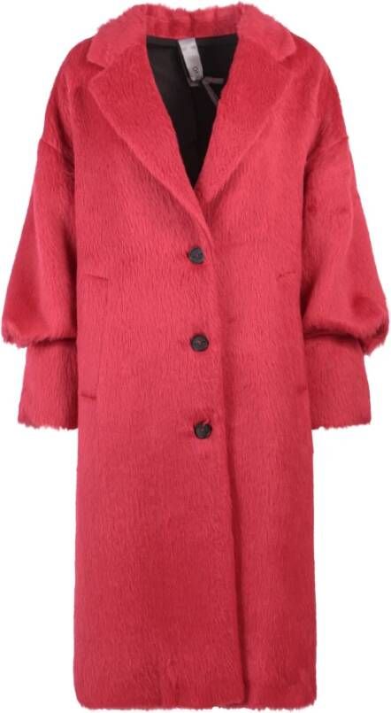 Hevo Belted Coats Rood Dames