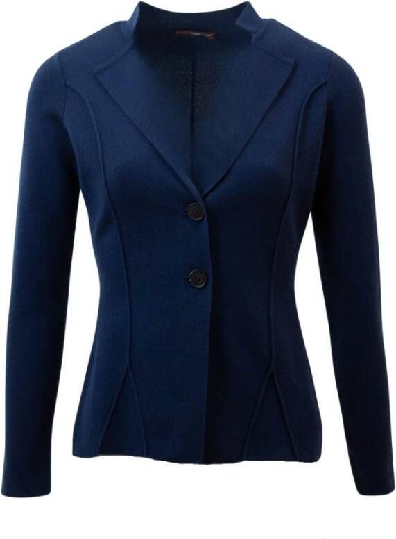 High Navy Gebreid Vest Blauw Dames