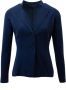 High Navy Gebreid Vest Blauw Dames - Thumbnail 1