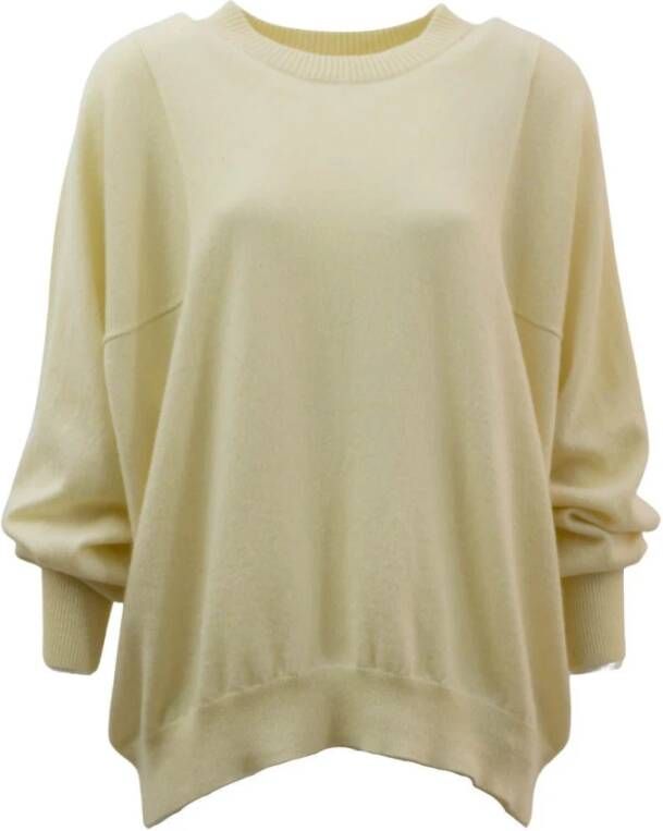 High Ronde Hals Lange Mouw Jersey White Dames