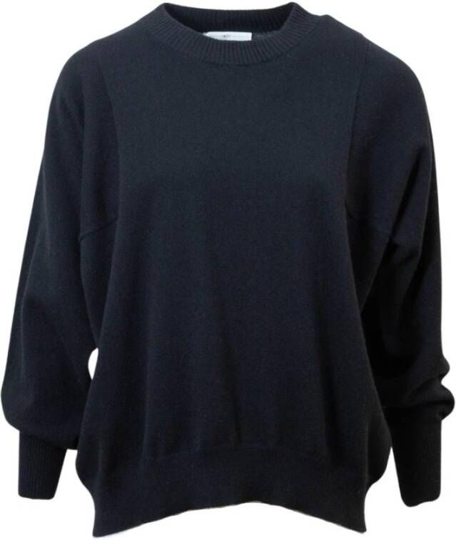 High Zwarte jersey met ronde hals Zwart Dames