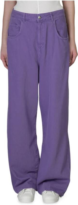 Hinnominate Oversize Jeans Stijlvol en Comfortabel Purple Dames