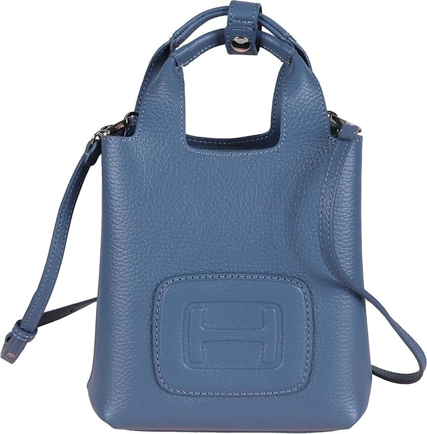 Hogan Shoppers & Totes Structured Leather H Bag in blauw