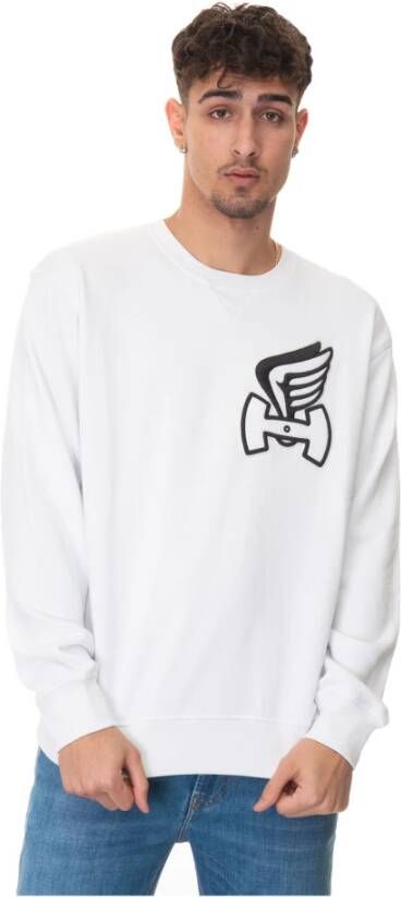 Hogan Trainingsshirt Comfortabele en Stijlvolle Ronde Hals Sweater voor Heren Wit Heren