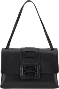 Hogan Zwarte H Bag voor vrouwen met plexiglas H-gesp Zwart Dames